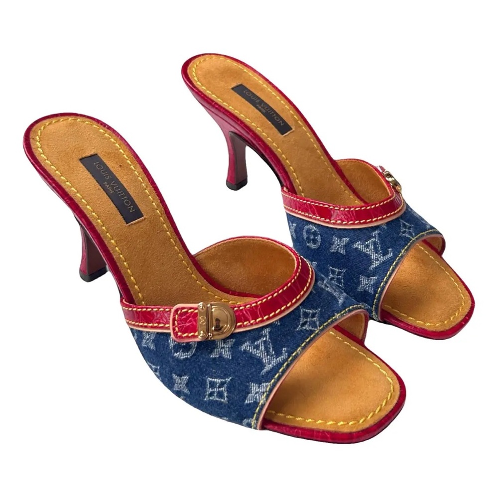 Louis Vuitton Denim Monogram Mules